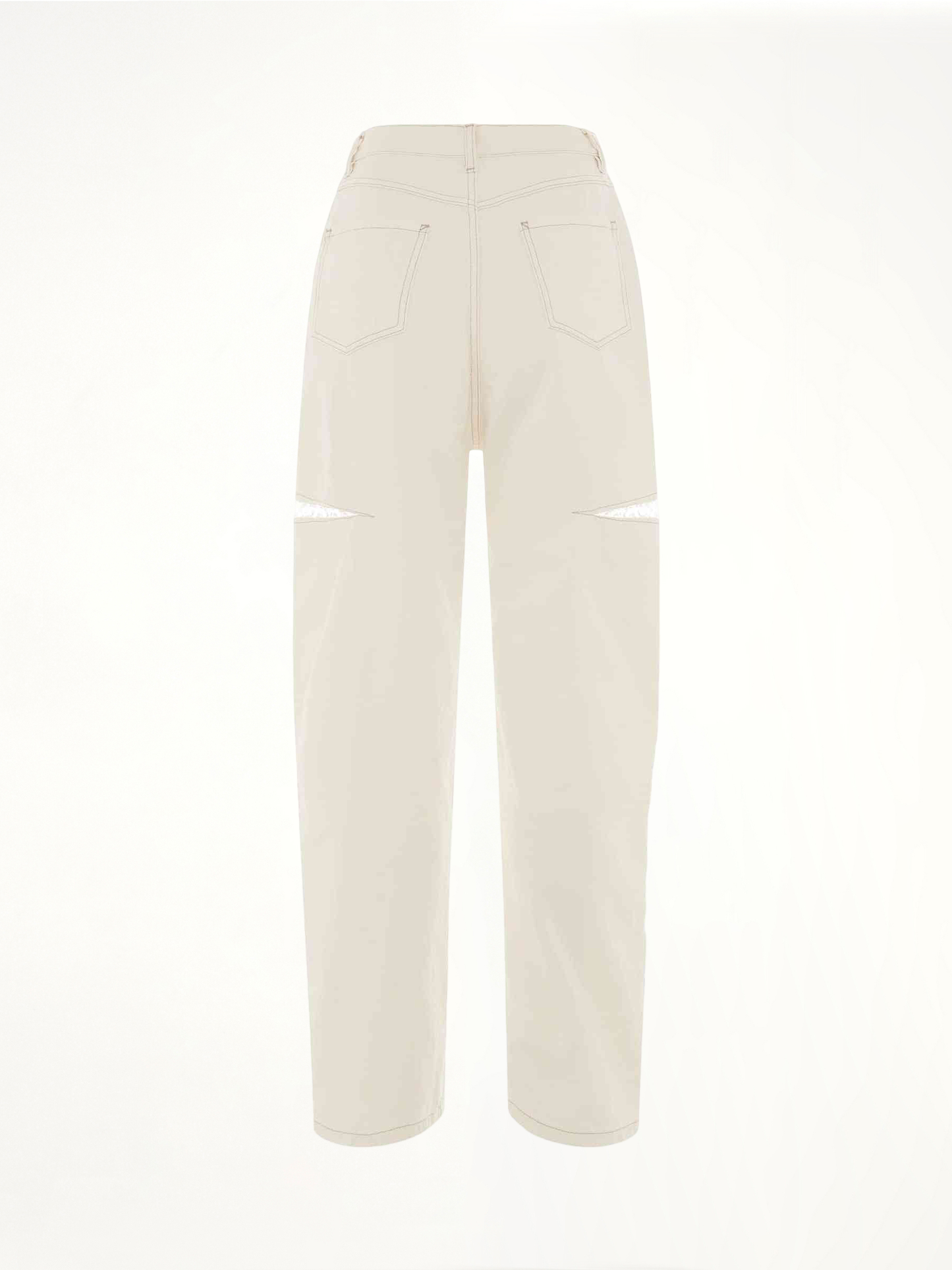 Slash Loose Fit Denim Jeans in White