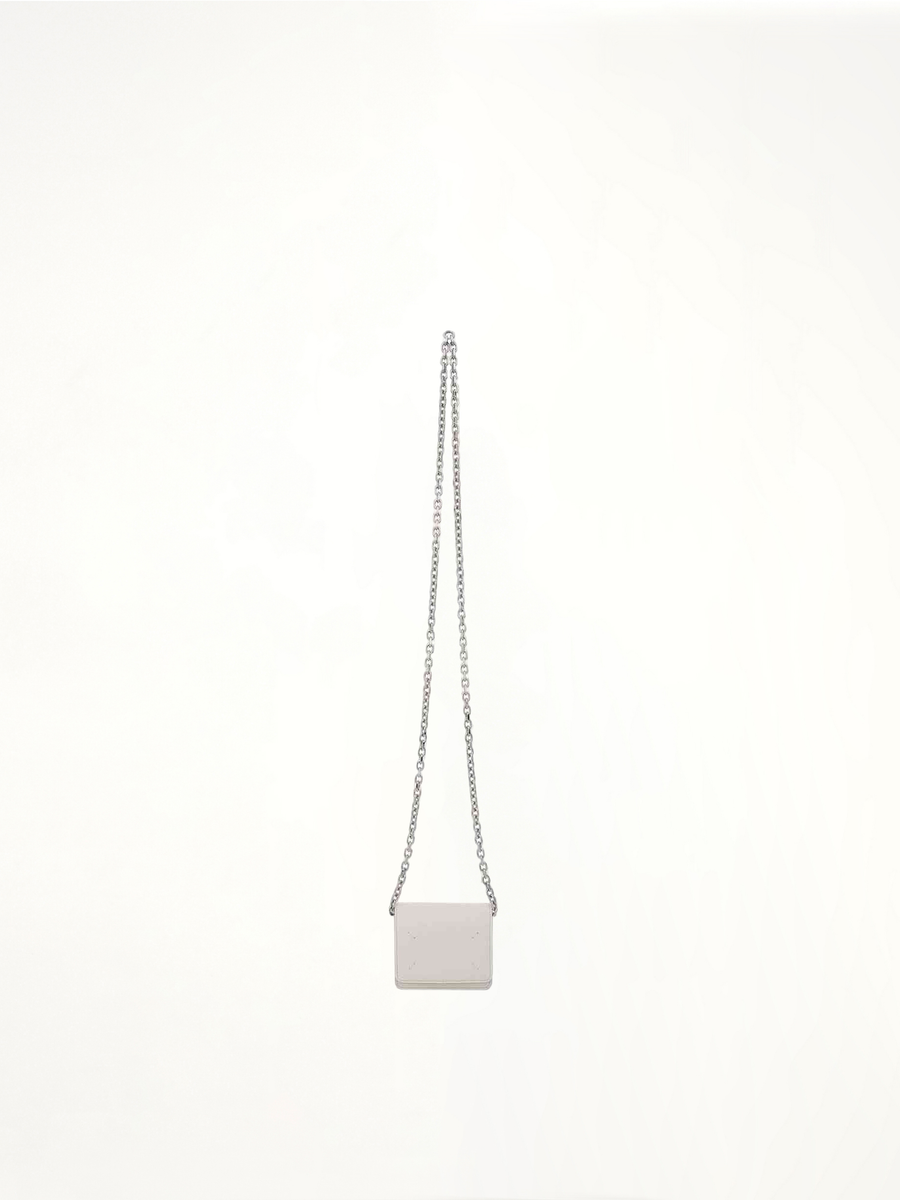 Four Stitches Chain Wallet in White