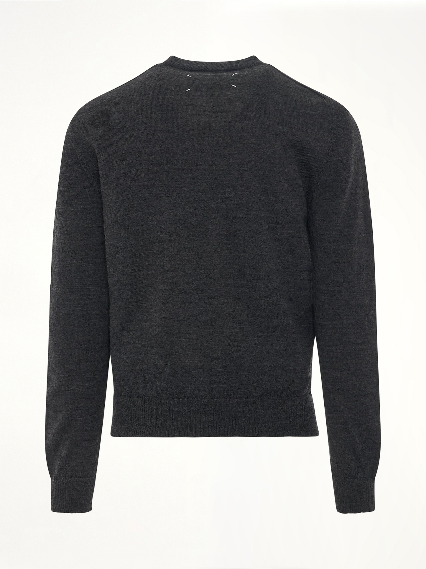 Distressed Wool Jumper in Dark Grey