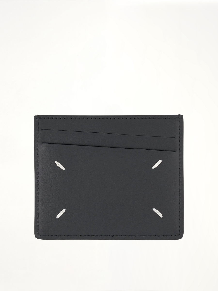 Four Stitch Logo 6CC Card Holder in Black