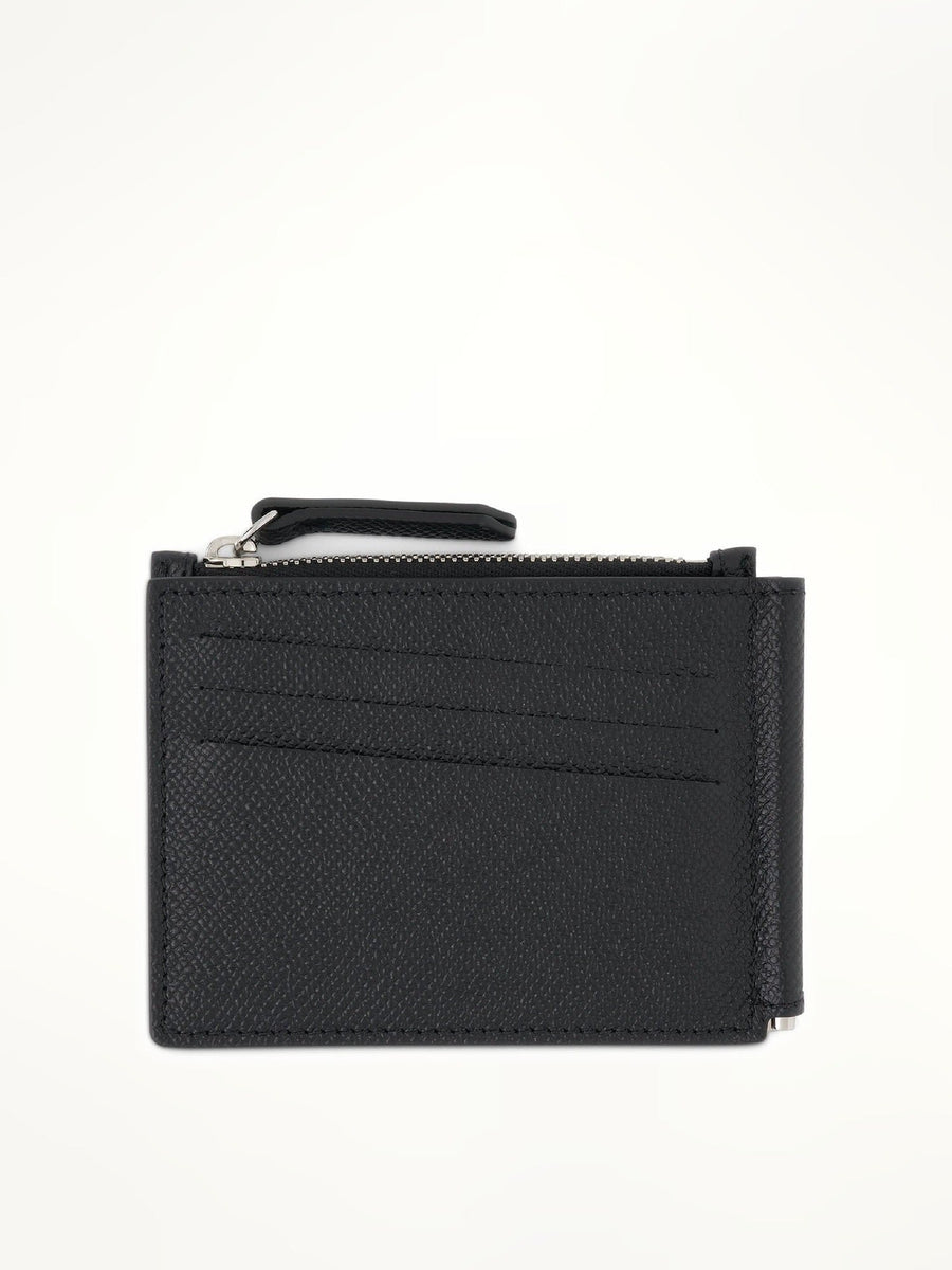 Four Stitch Logo Wallet with Zip in Black