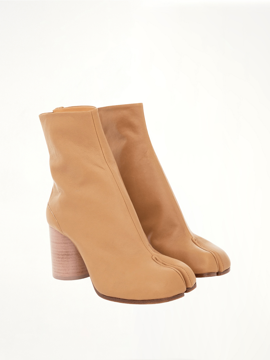 Tabi Ankle Boots 8cm Heel in Nude Front View | MAISON MARGIELA