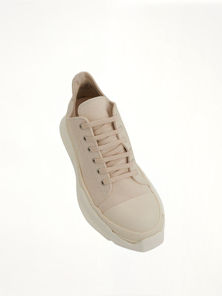DRKSHDW Abstract Low Denim Sneakers in Natural/Milk Back View | RICK OWENS DRKSHDW