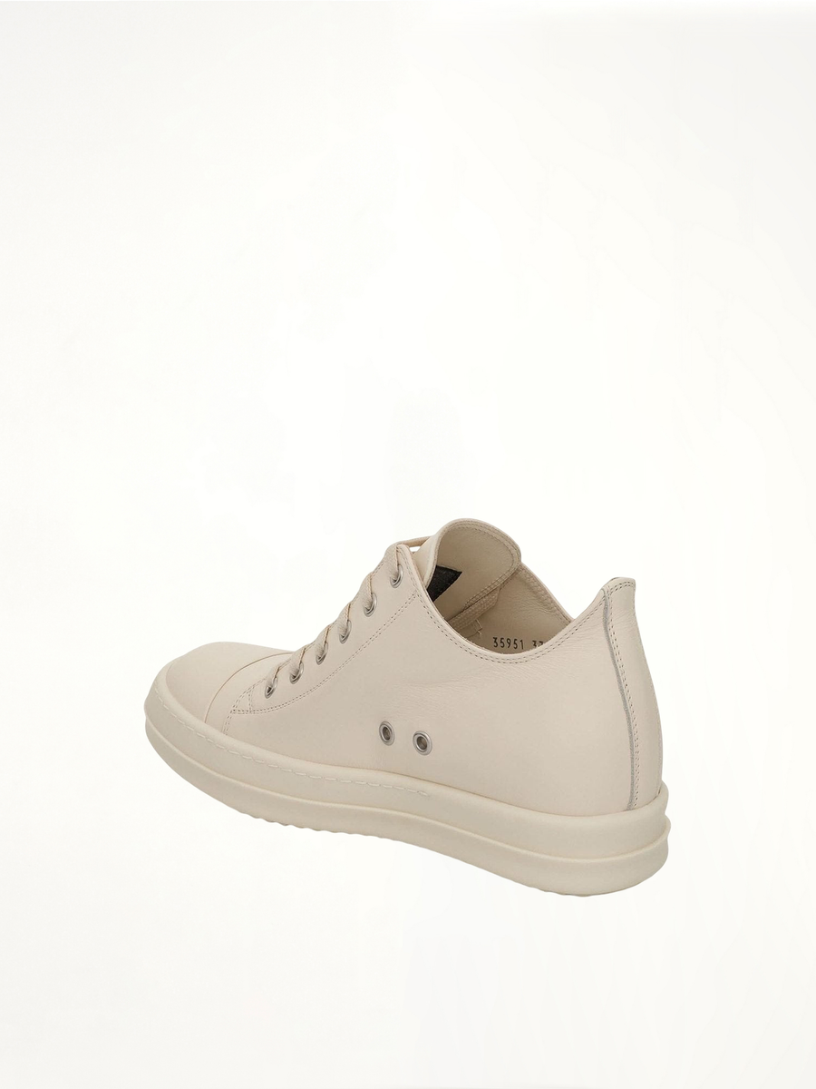 Strobe Leather Sneaker in Milk Back View | RICK OWENS