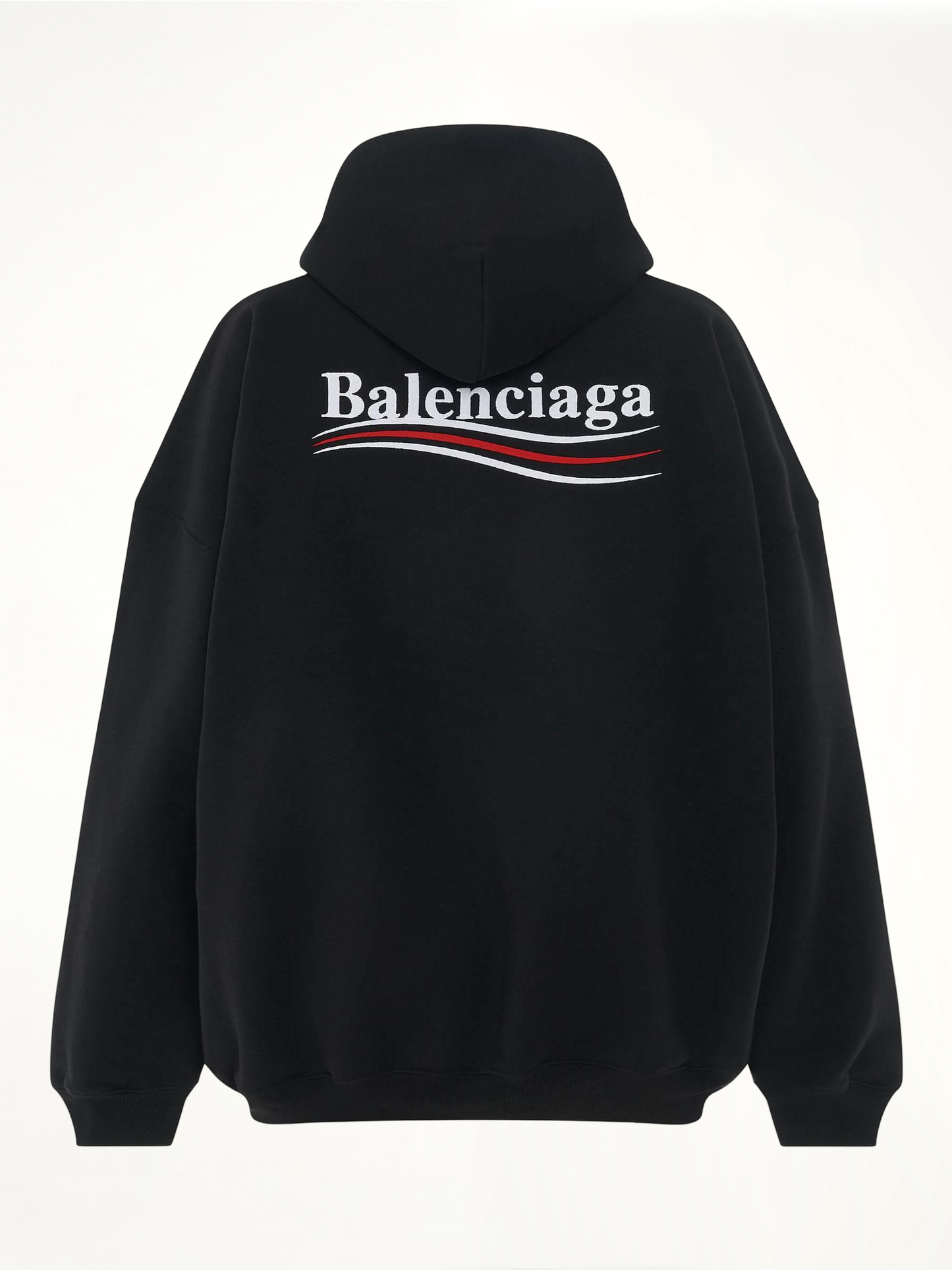 Embroidered Political Campaign Oversized Hoodie in Black/White