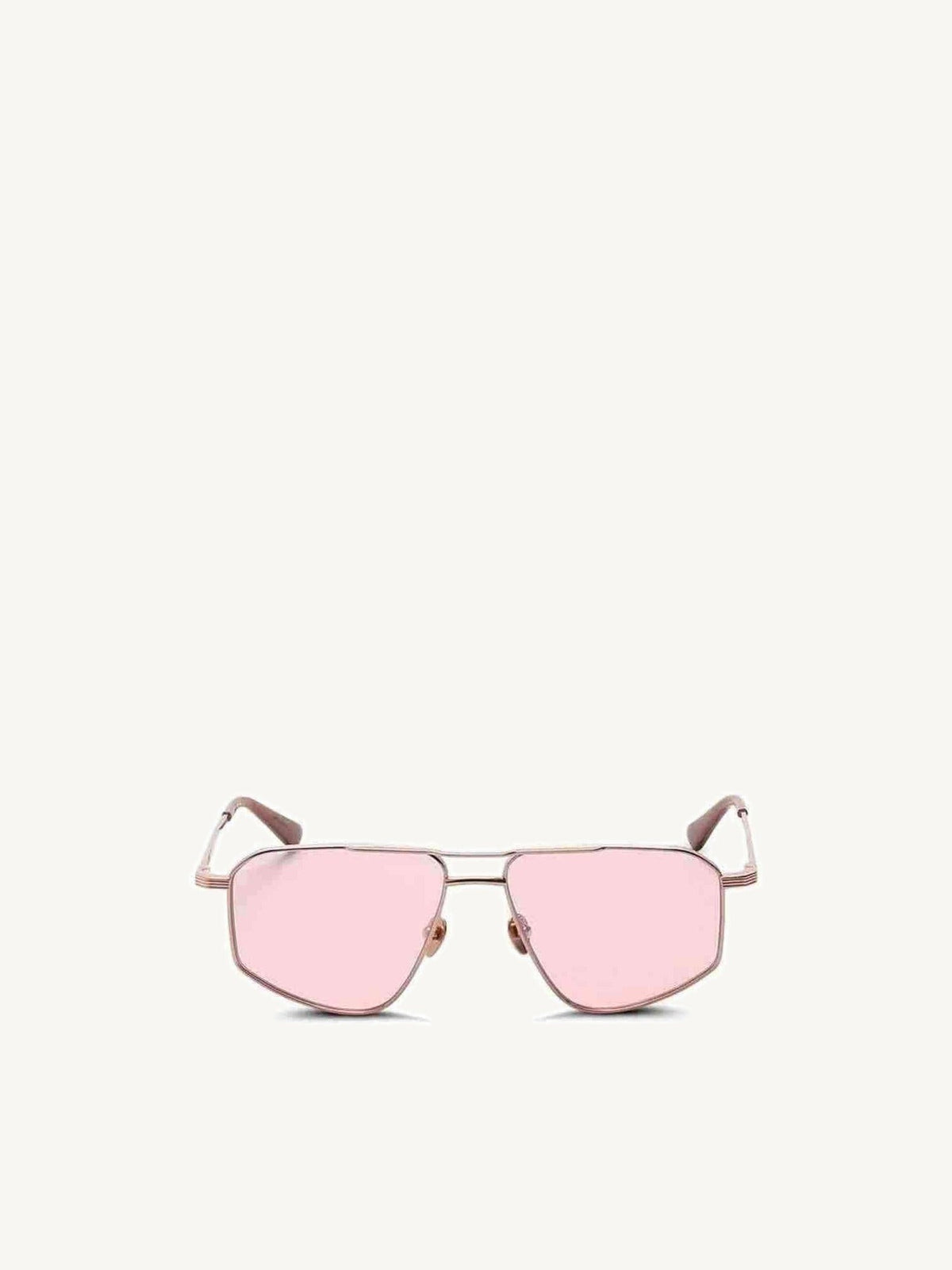 Thirty Six II Sunglasses with Pink Lens in Rose Gold/White