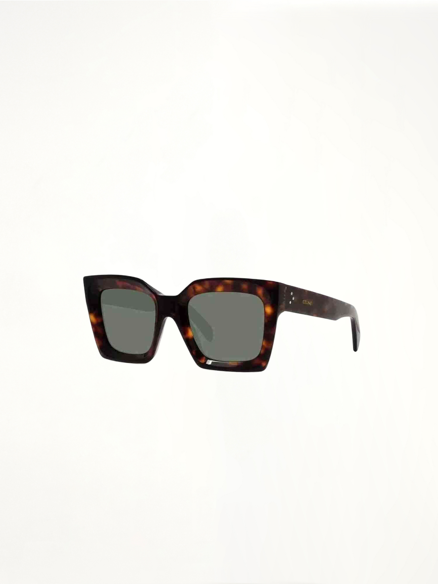 CL40130I Square Sunglasses with Green Lens in Dark Havana