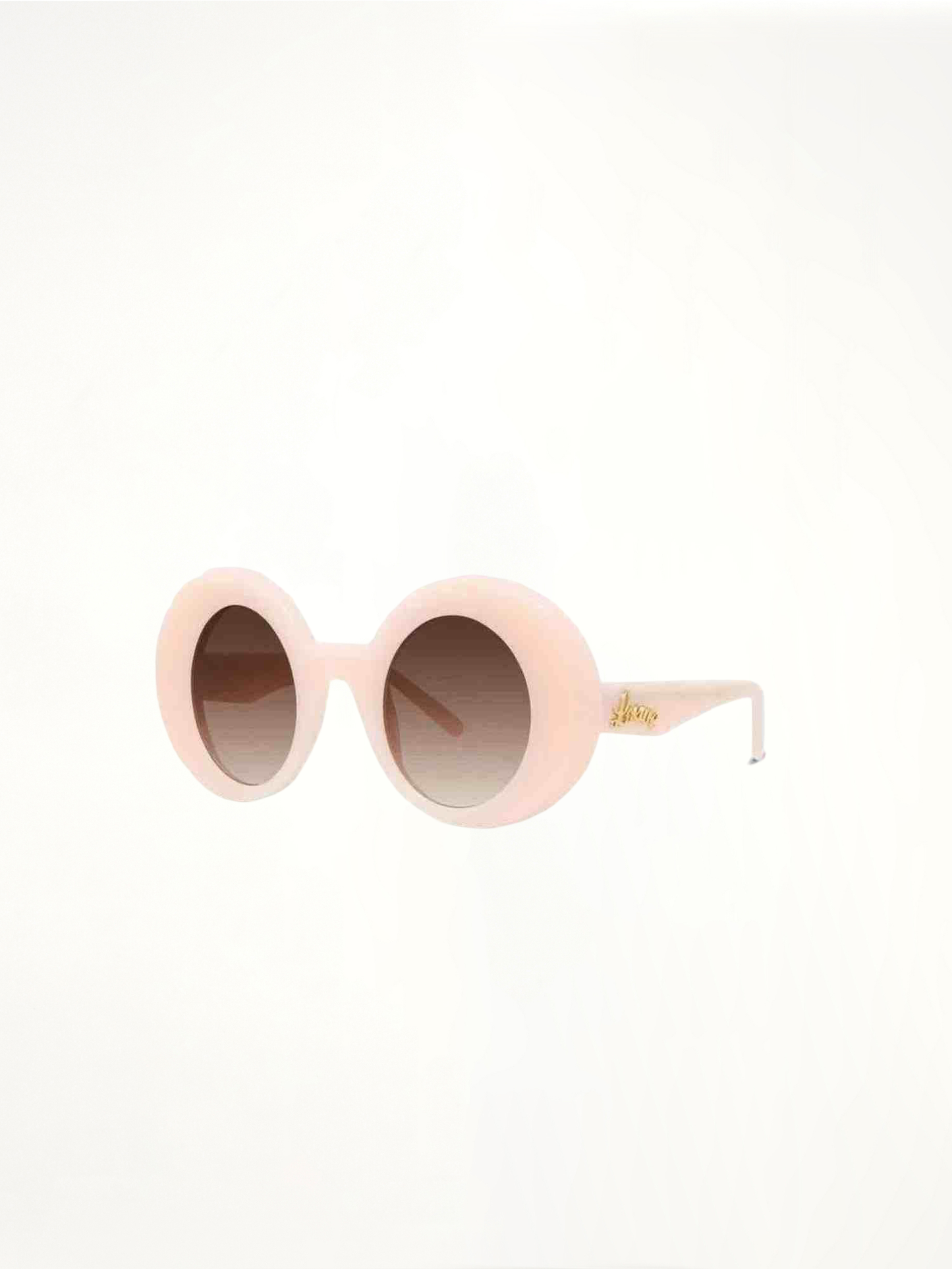 Round Sunglasses with Gradient Violet Lens in Shiny Pink