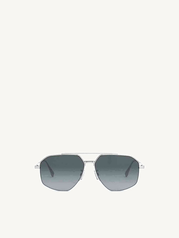 FE40062U Aviator Sunglasses with Smoke Polarised Lens in Shiny Light Ruthenium