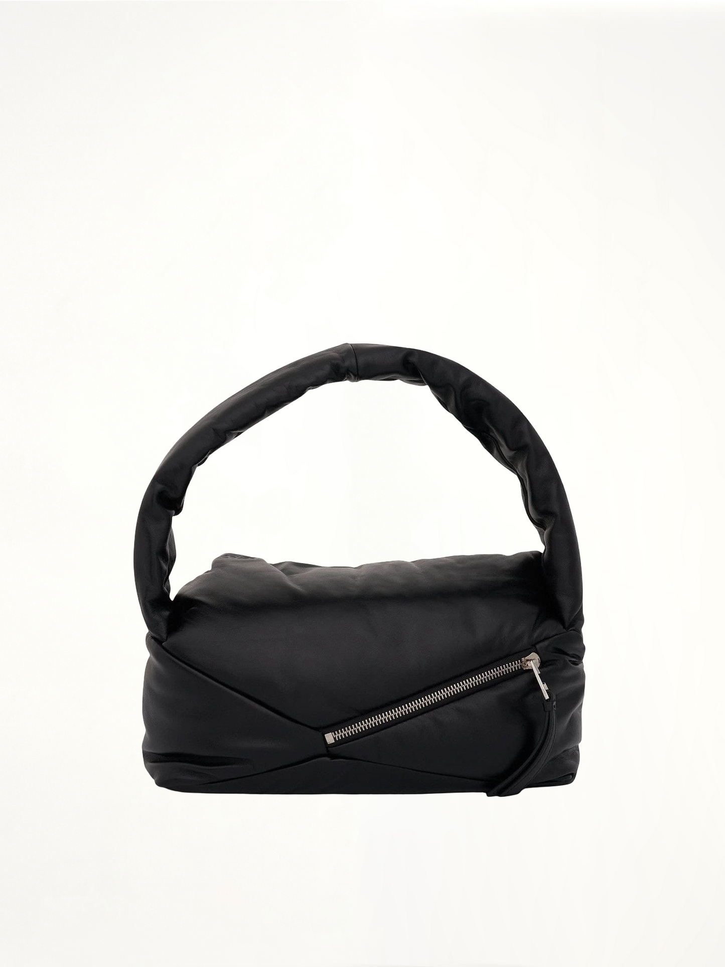 Puffer Puzzle Hobo Bag in Shiny Nappa Lambskin in Black