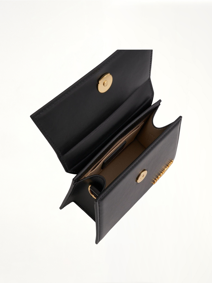 Le Chiquito Noeud Leather Bag in Black