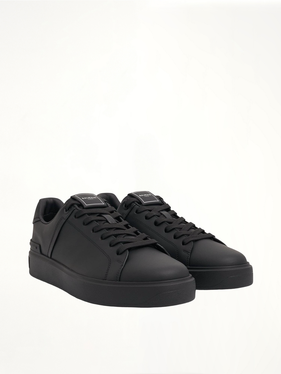 B-Court Sneaker in Black Front View | BALMAIN