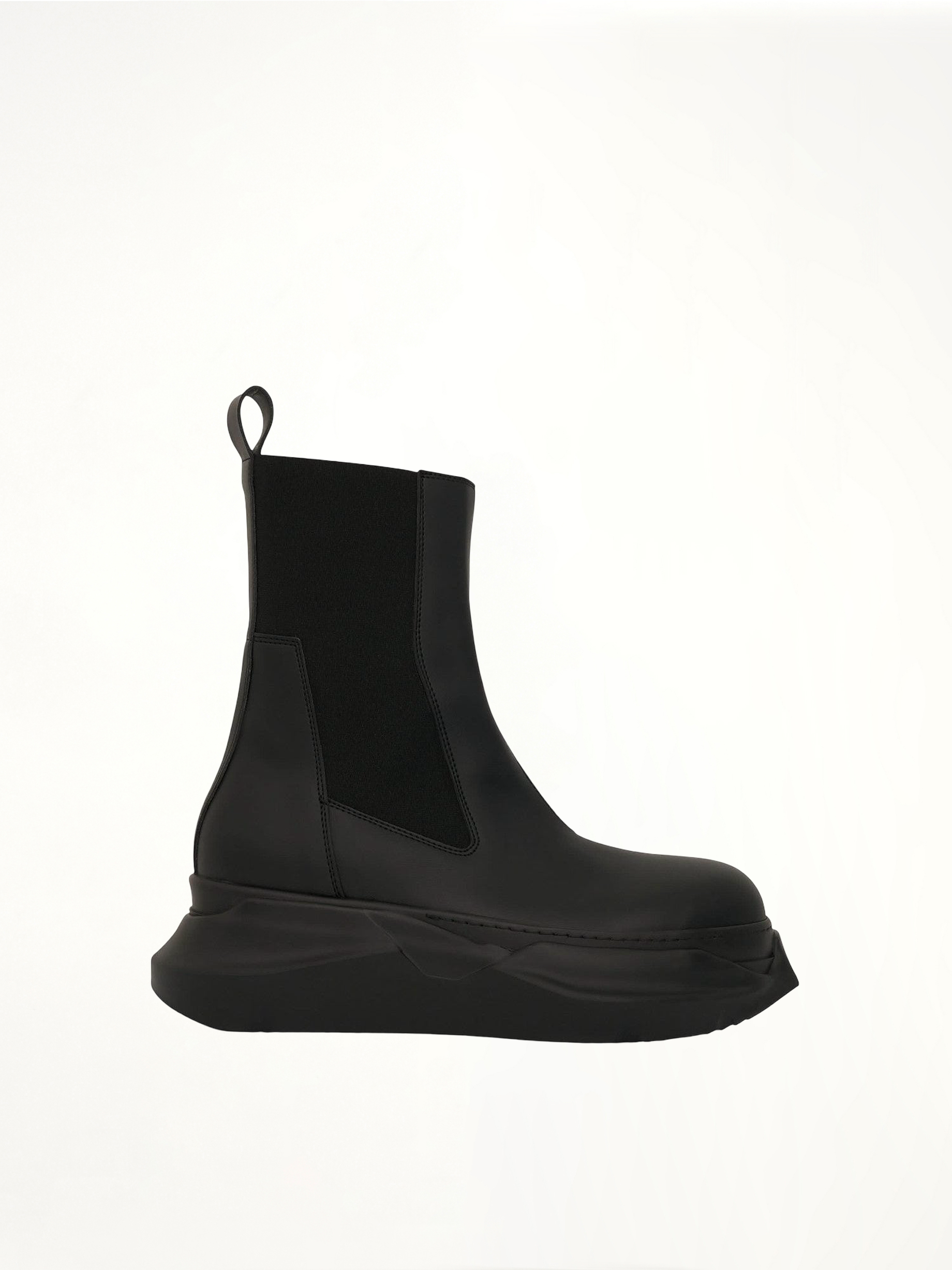DRKSHDW Woven Beatle Abstract Boots in Black Side View | RICK OWENS DRKSHDW