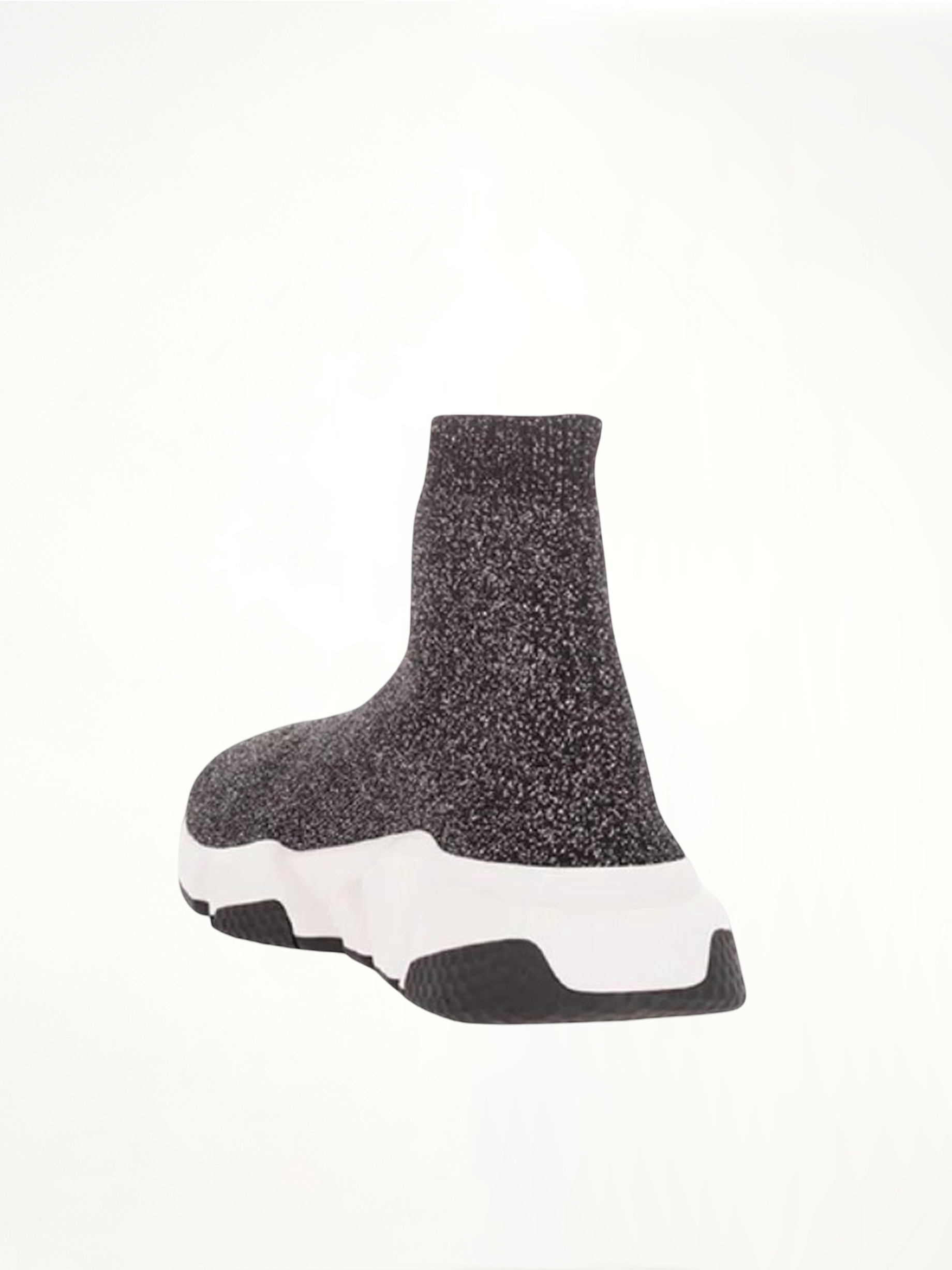 Speed Knit Sneaker in Black Glitter Back View | BALENCIAGA