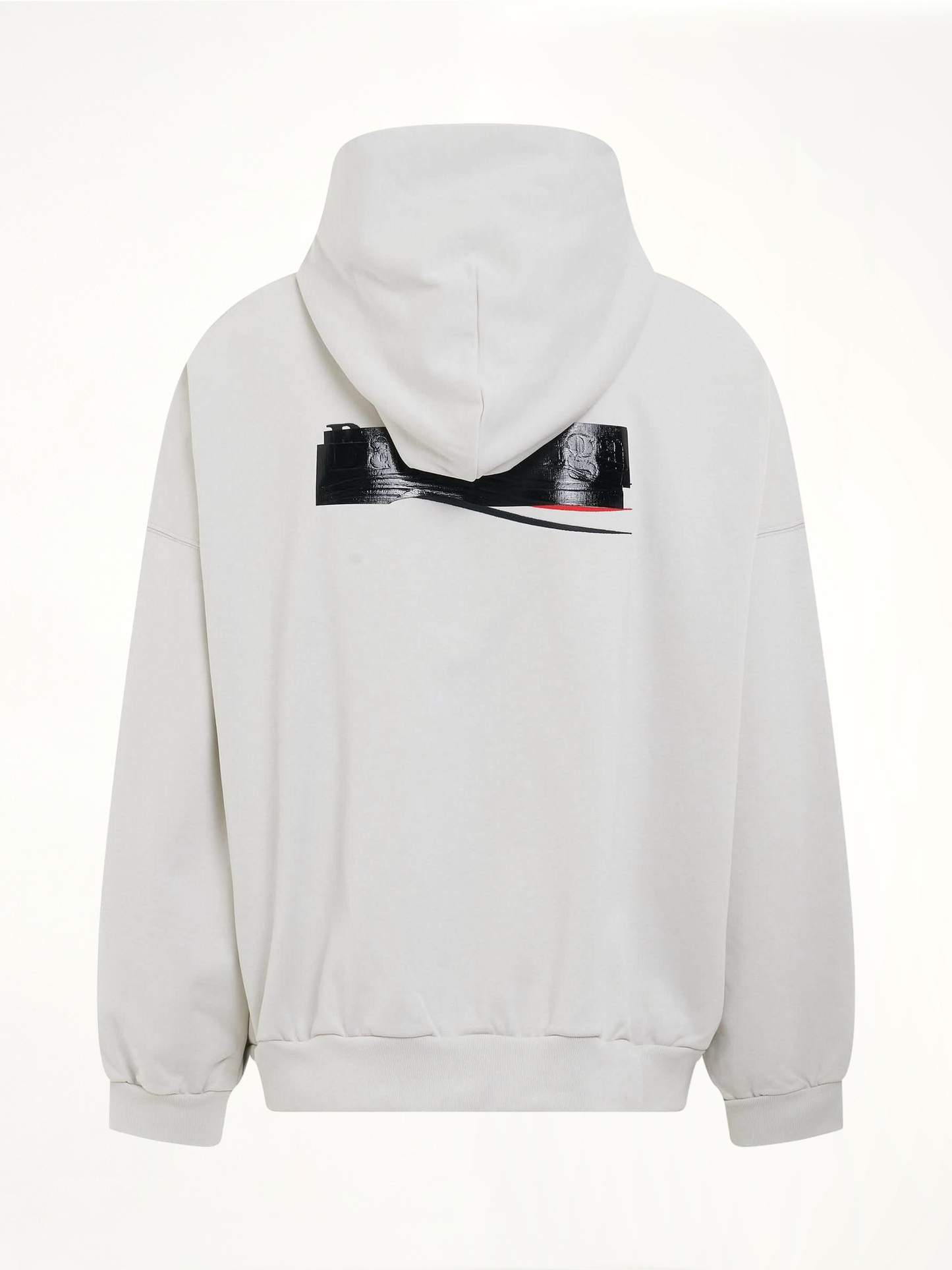 Gaffer Oversized Hoodie in Ecru/Black/Red