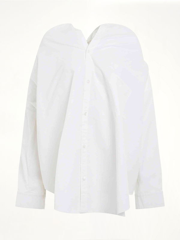 Knotted Vareuse Shirt in White