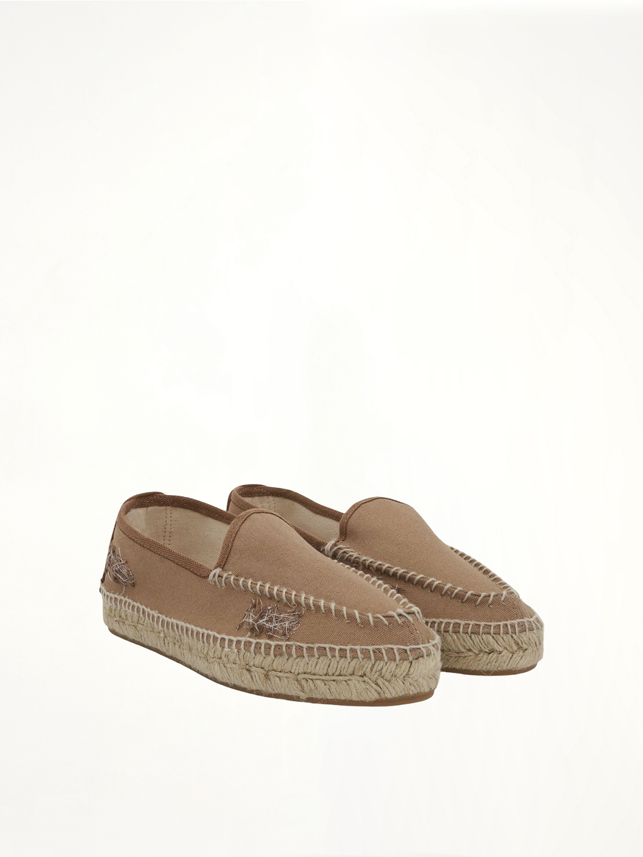 Embroidered Espadrilles in Chamois Front View | MAISON MARGIELA