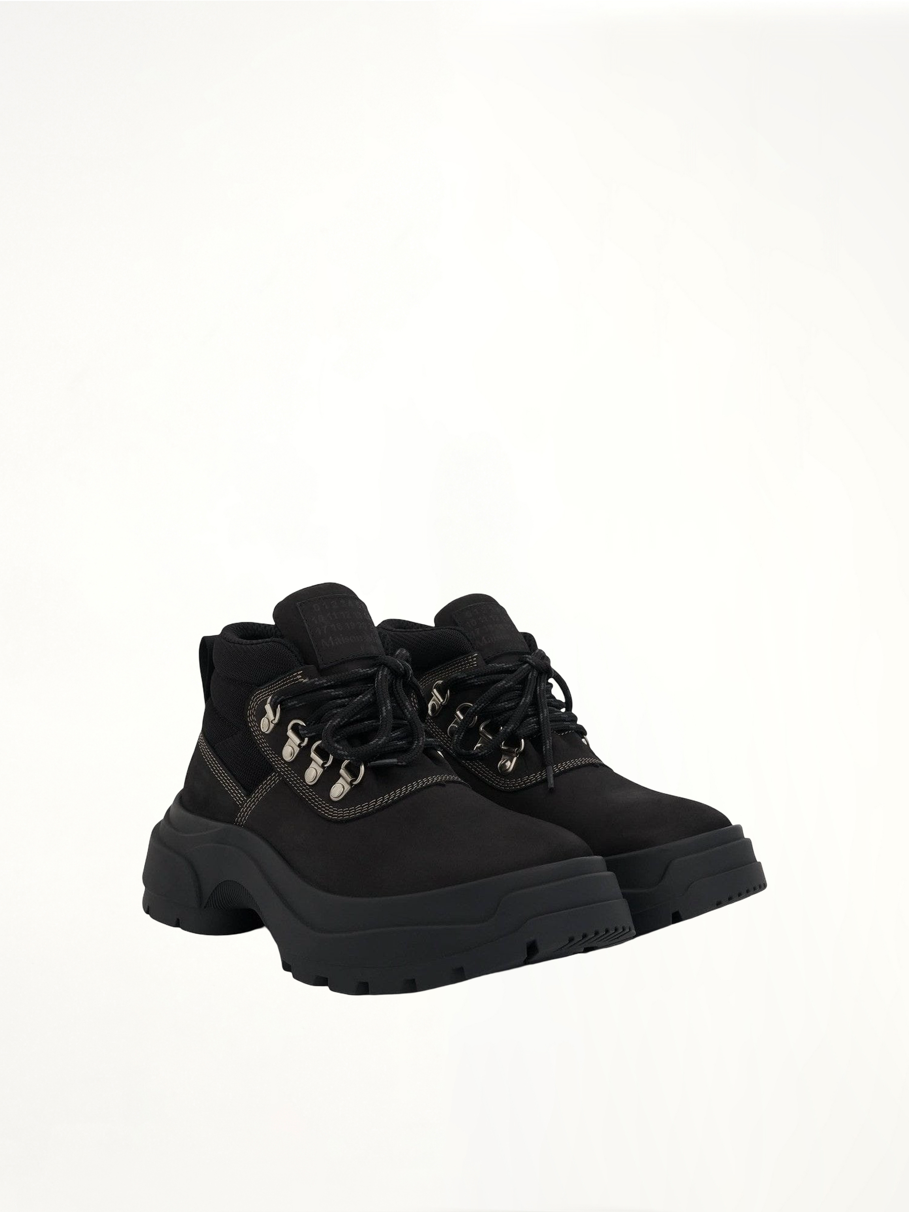 Chunky Ankle Boots in Black Front View | MAISON MARGIELA