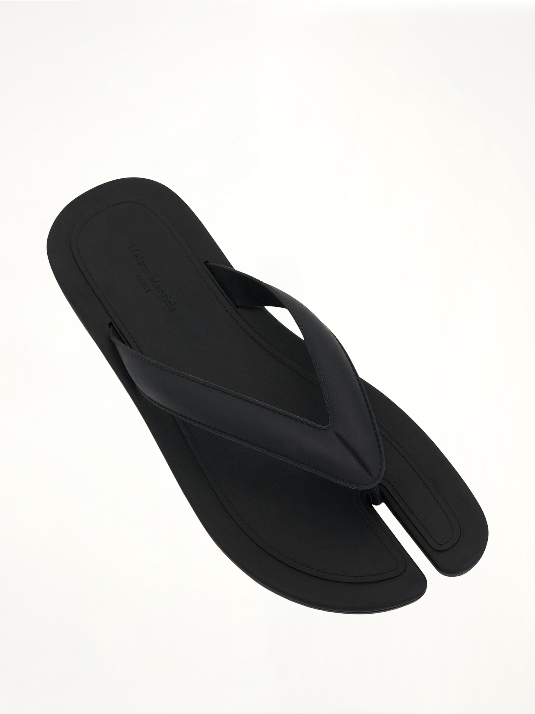Tabi Slip On Slides in Black Raven Back View | MAISON MARGIELA