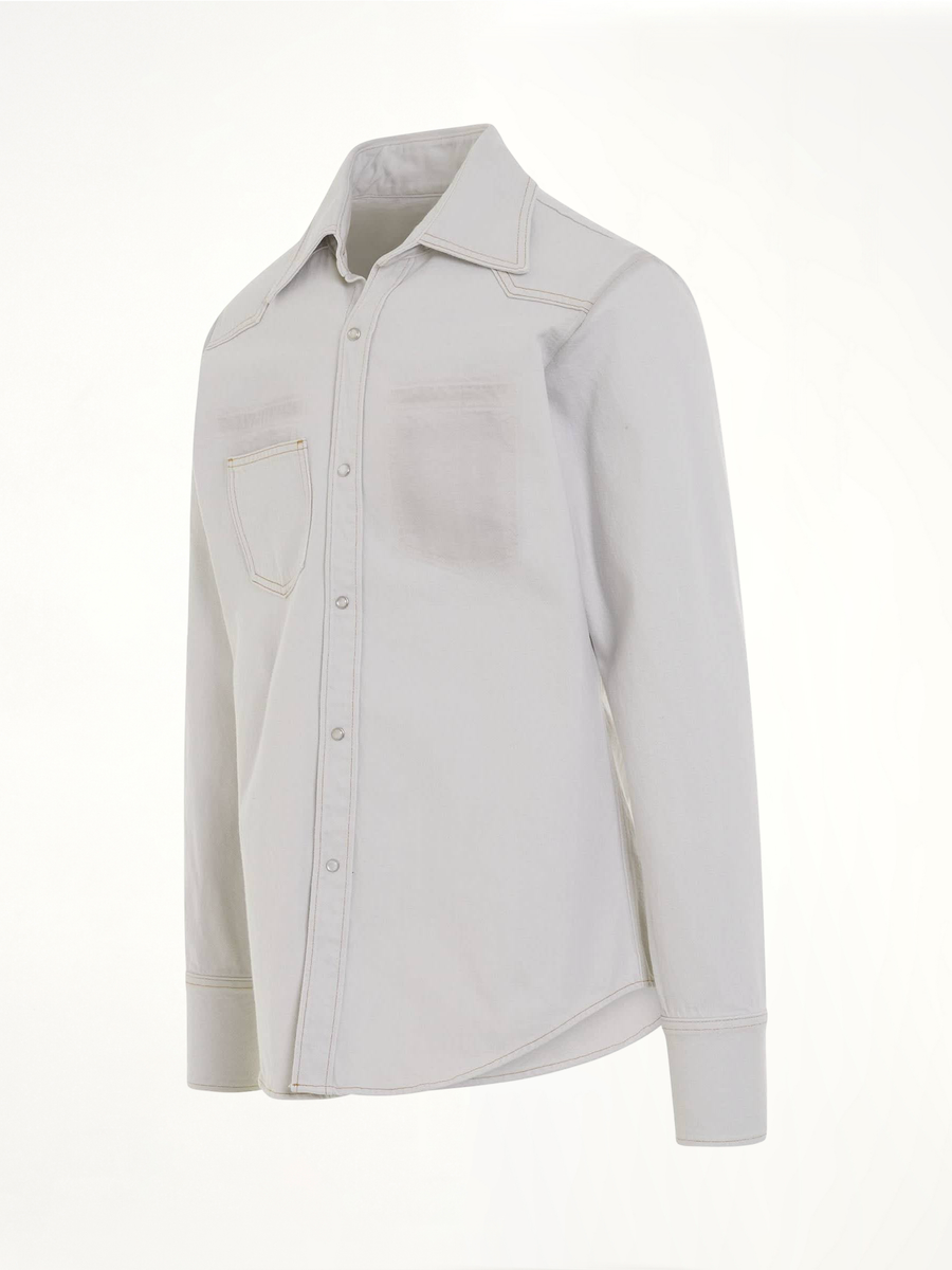 Chalk Selvedge Denim Shirt in Ice