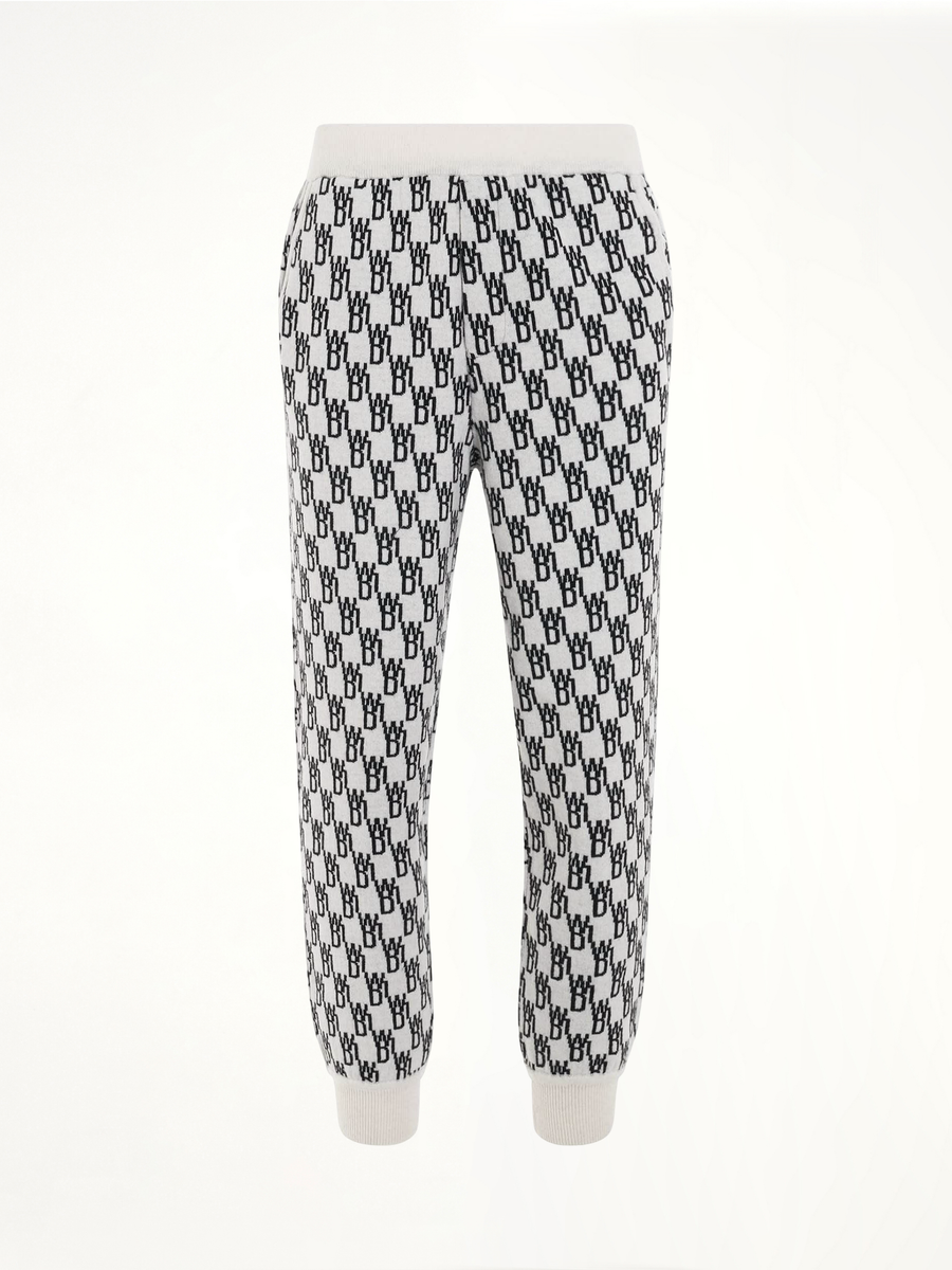 Logo Knit Jacquard Trouser in Ivory