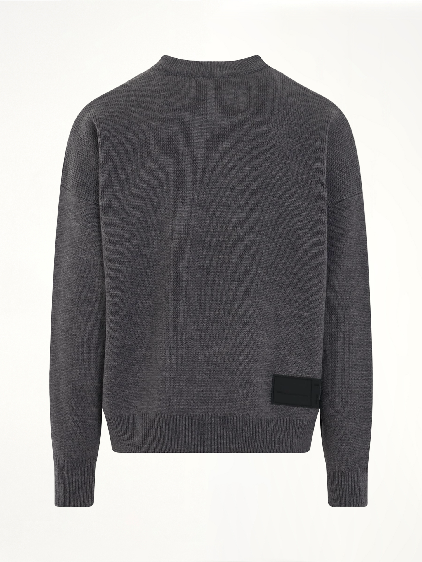 Logo Jacquard Intarsia Sweater in Grey