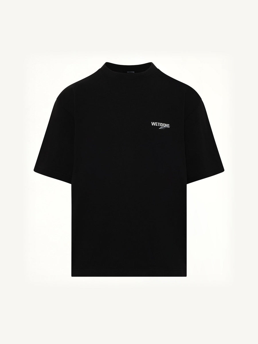 Wave Logo Short Sleeve T-Shirt in Black