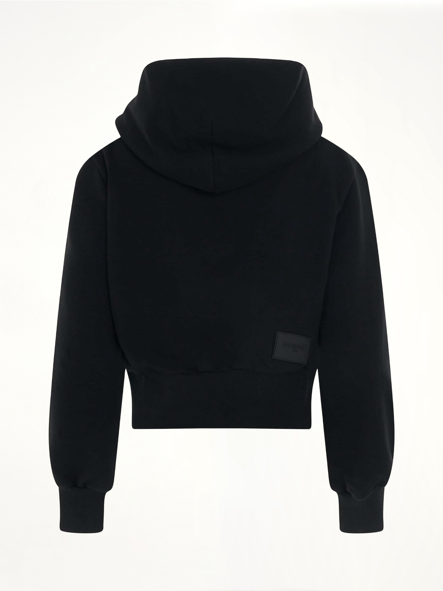Lettering Symbol Crop Hoodie in Black