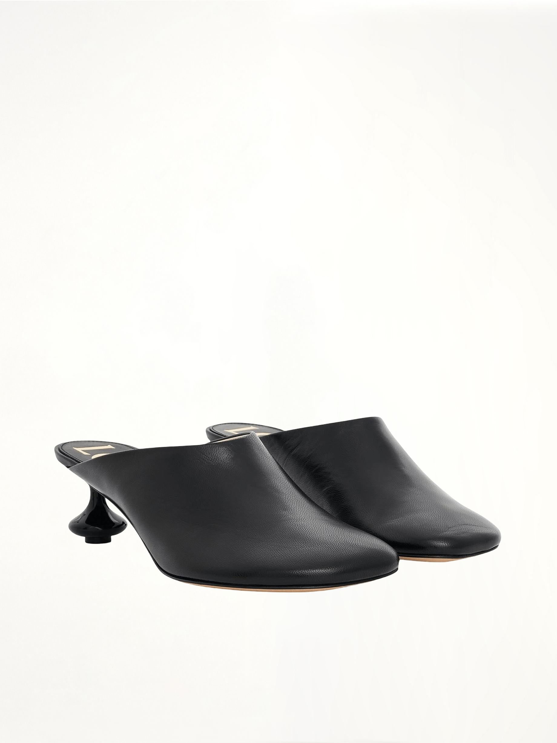 Toy Mule in Goatskin in Black Front View | LOEWE