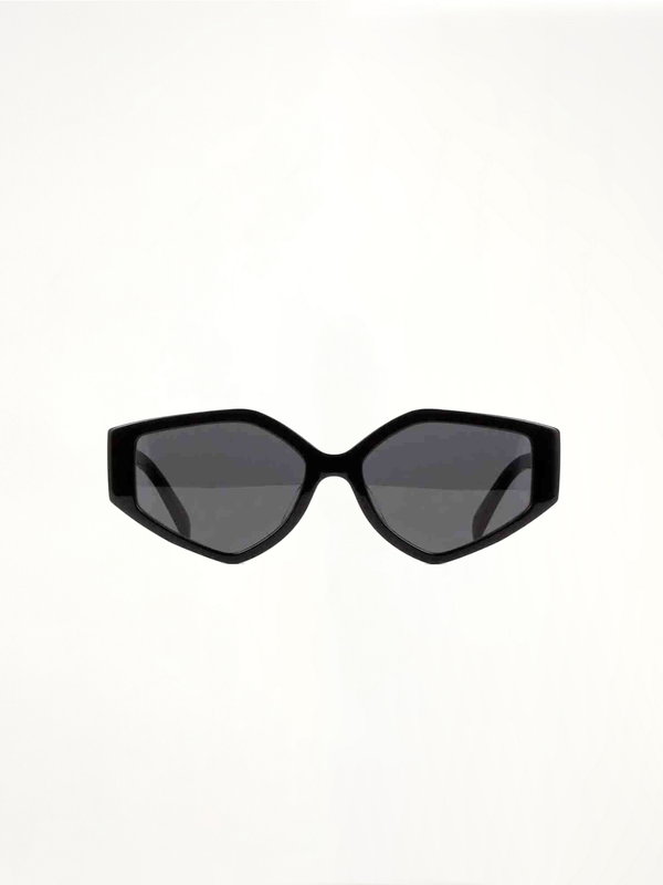 CL40229F Jagged Edge Sunglasses with Smoke Lens in Black