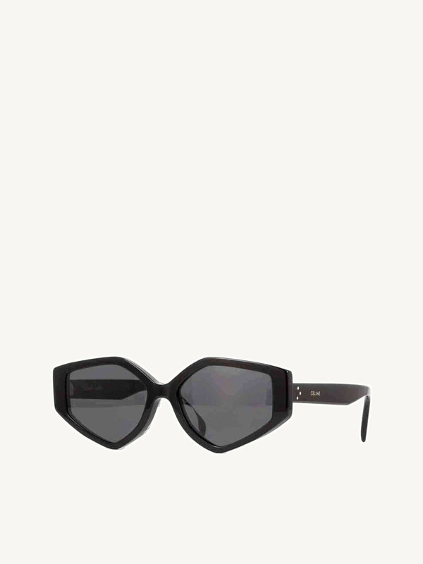 CL40229F Jagged Edge Sunglasses with Smoke Lens in Black