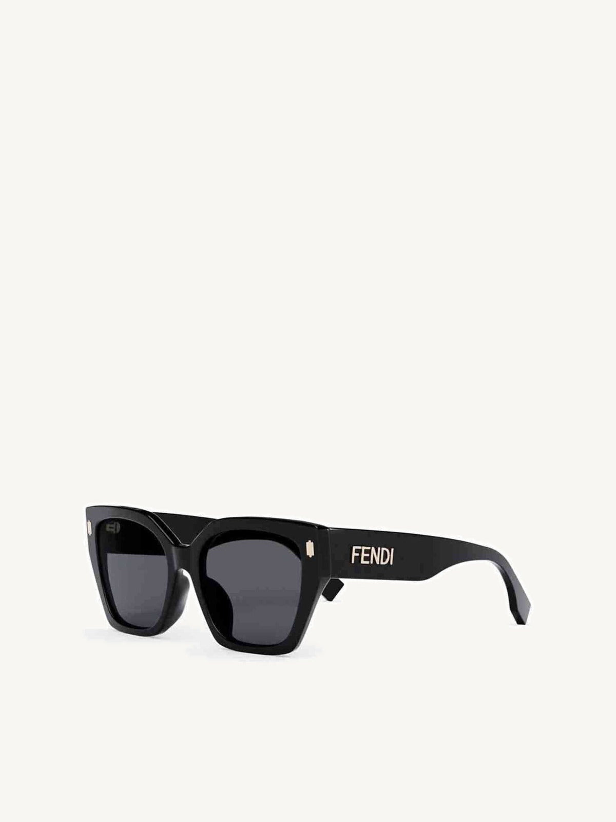 FE40070F Thick Square Sunglasses with Smoke Lens in Shiny Black