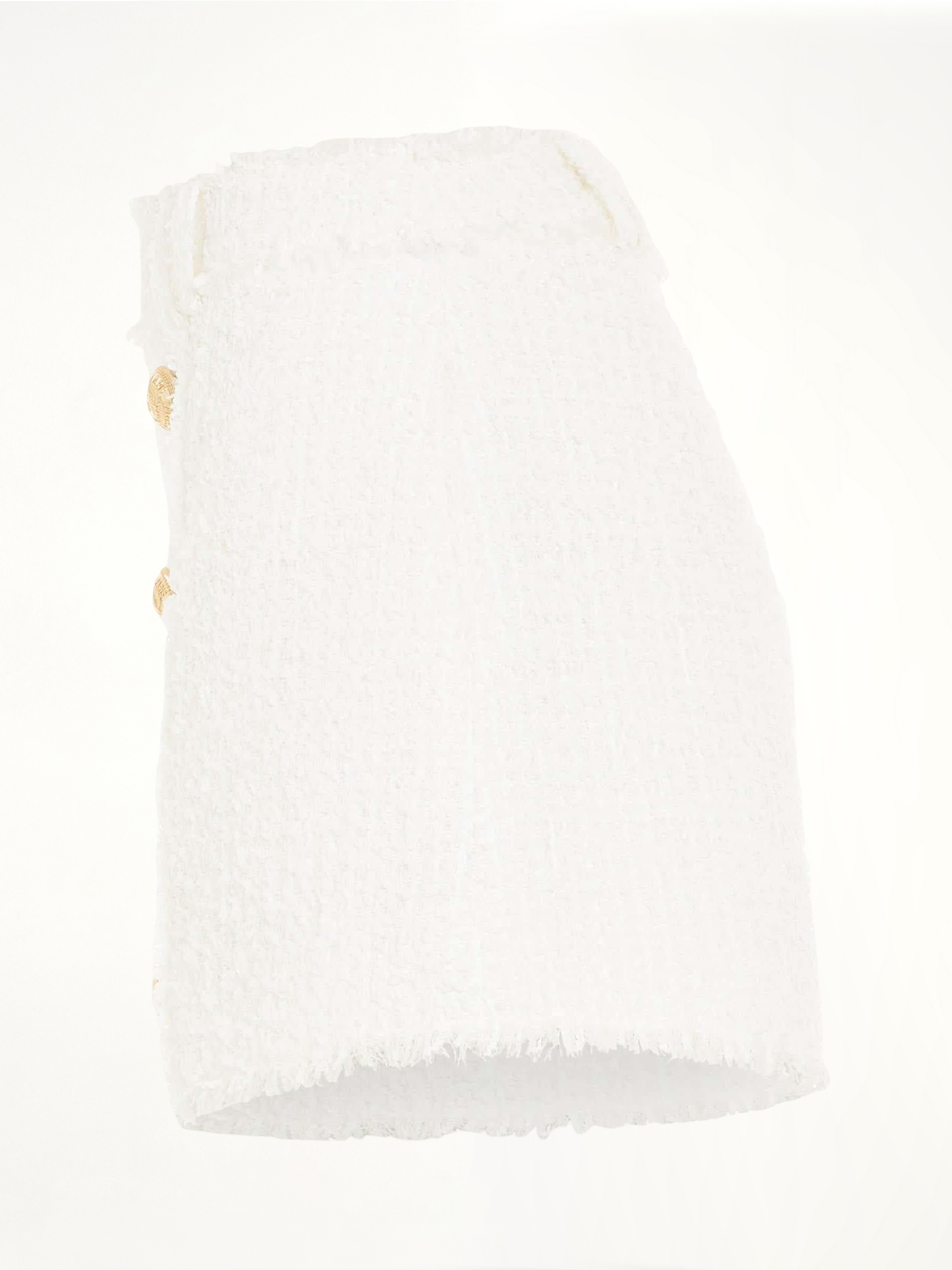 High Waisted 8 Buttons Shorts in White