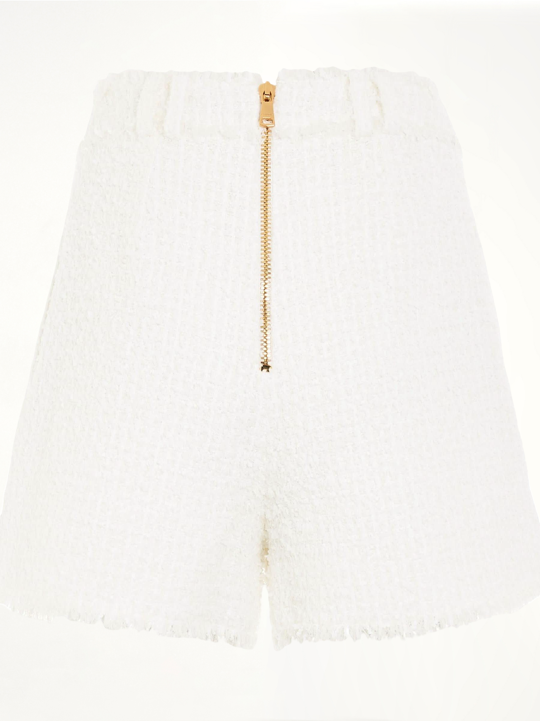 High Waisted 8 Buttons Shorts in White
