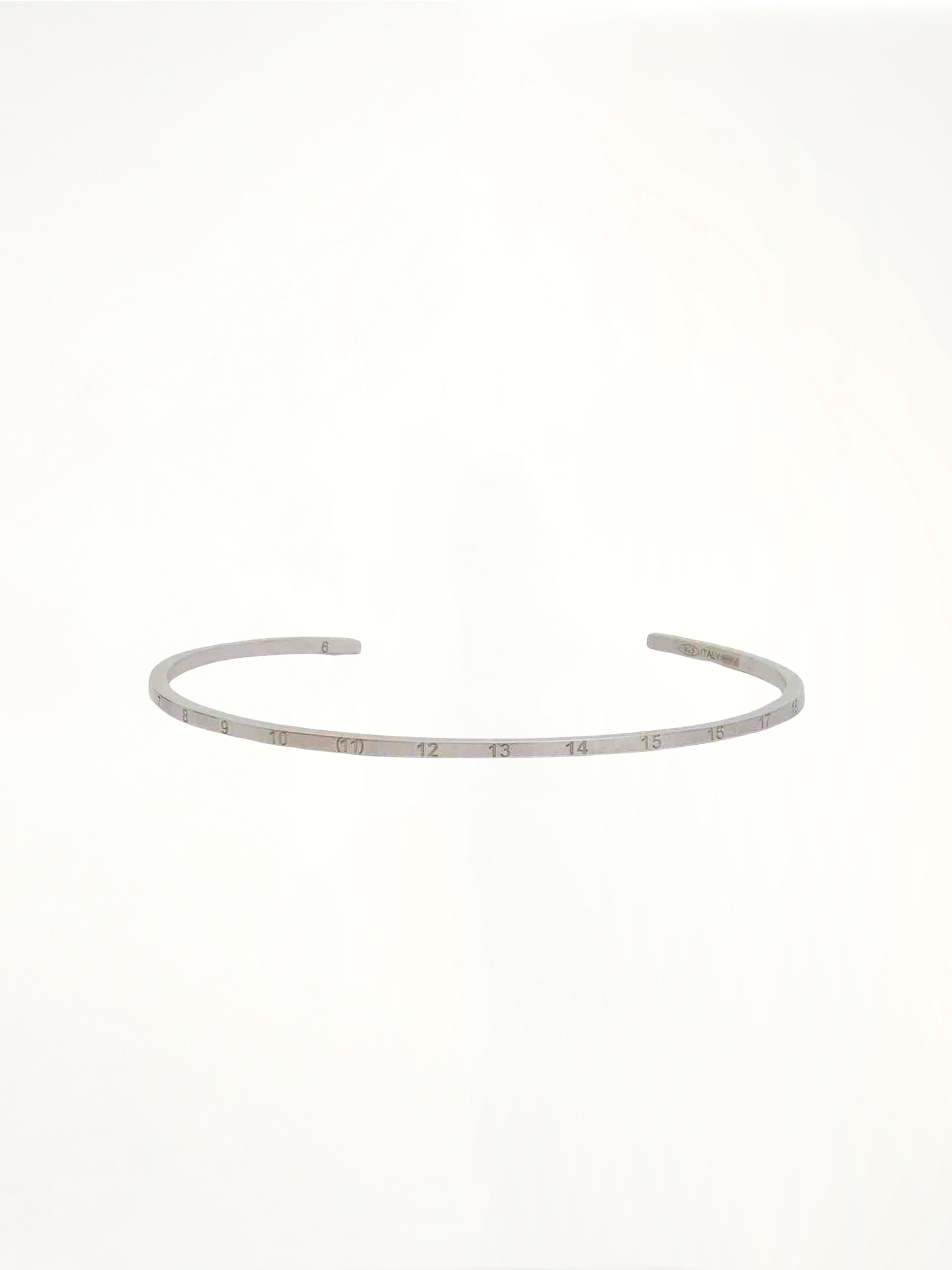 Numerical Cuff 2mm Bracelet in Silver