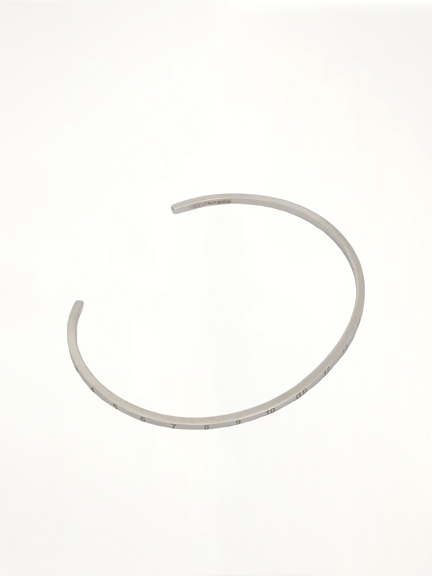 Numerical Cuff 2mm Bracelet in Silver