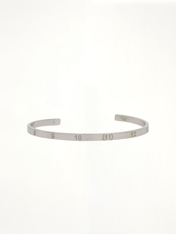 Numerical Cuff 4mm Bracelet in Silver