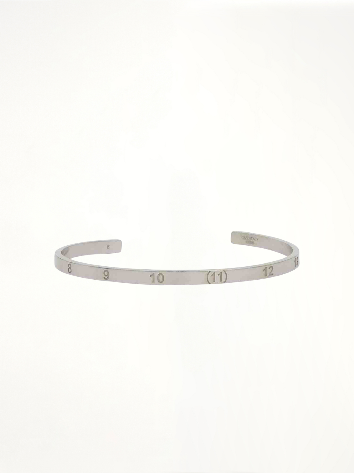 Numerical Cuff 4mm Bracelet in Silver