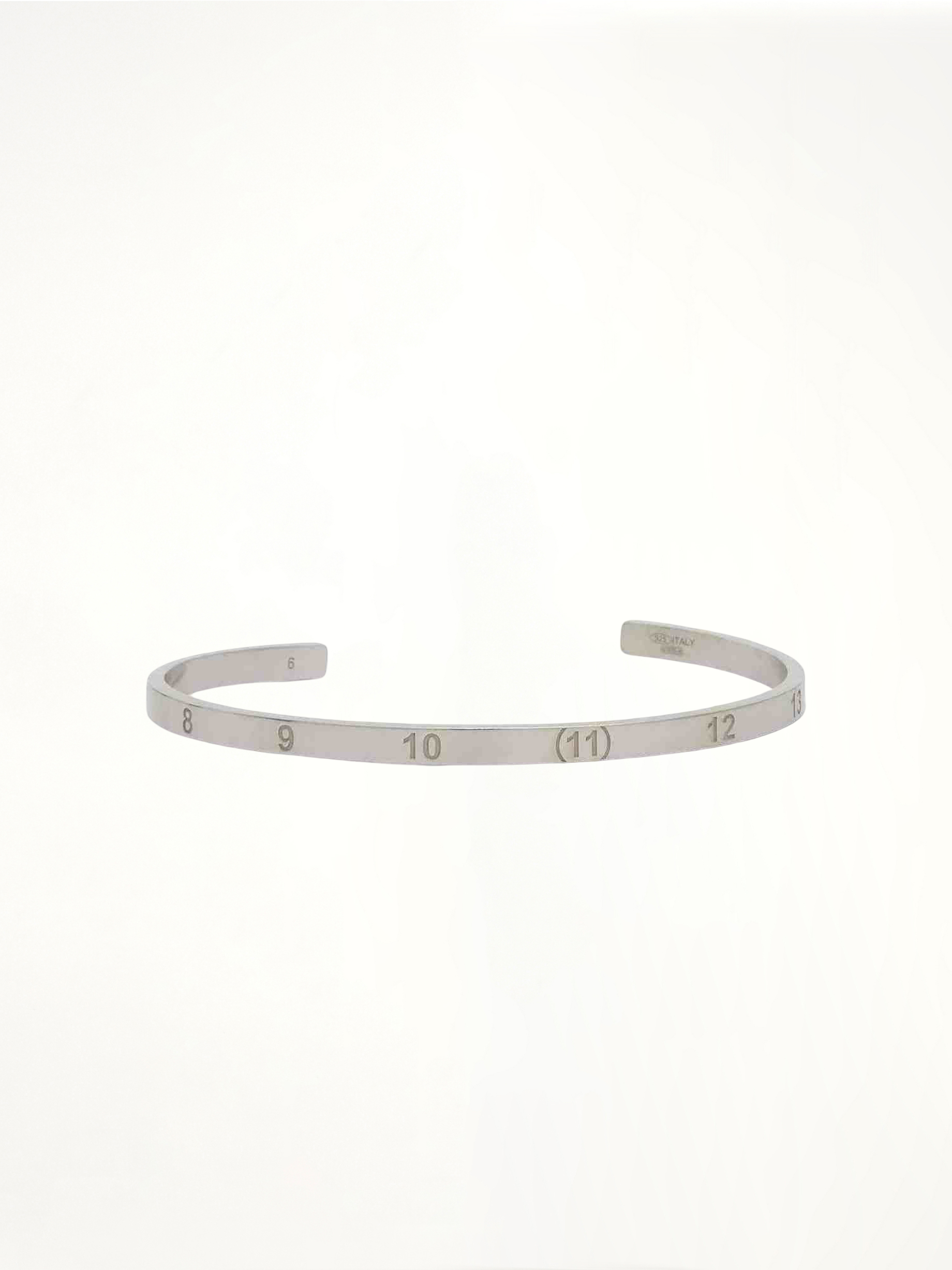 Numerical Cuff 4mm Bracelet in Silver