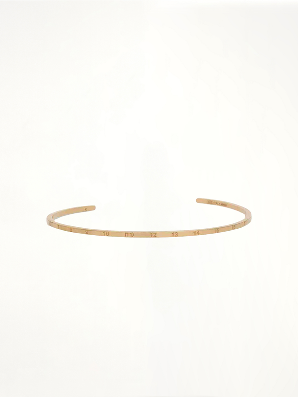 Numerical Cuff 2mm Bracelet in Yellow Gold