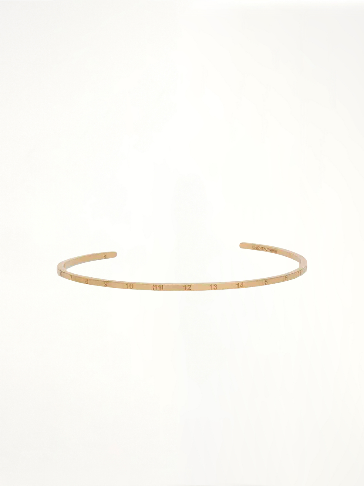 Numerical Cuff 2mm Bracelet in Yellow Gold
