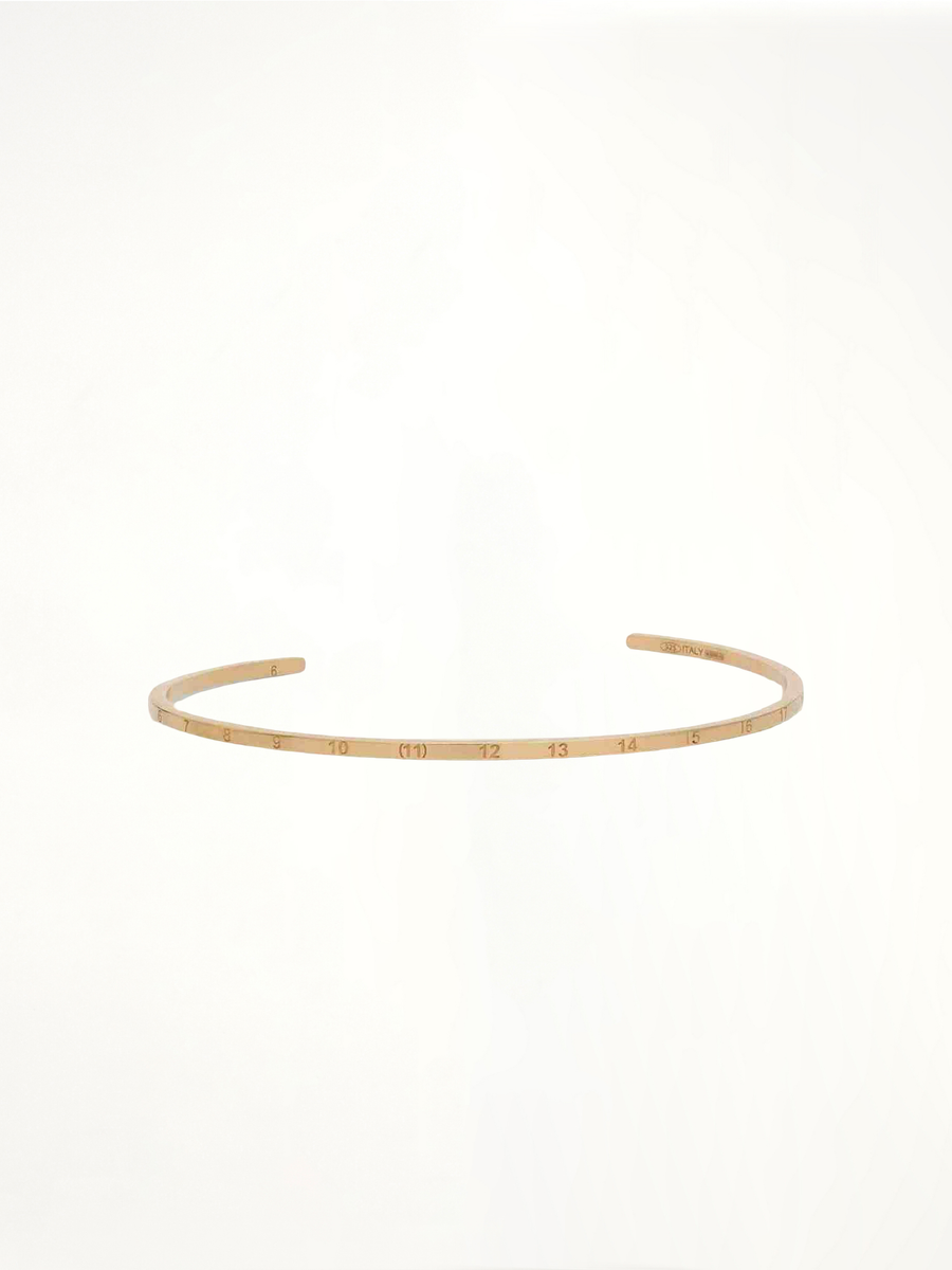 Numerical Cuff 2mm Bracelet in Yellow Gold