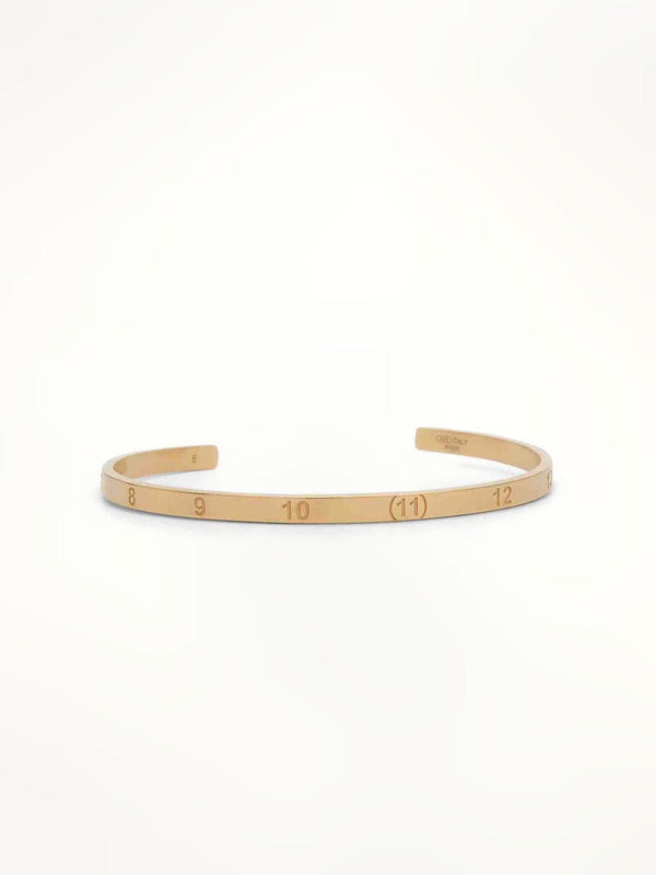 Maison Margiela Numerical Cuff 4mm Bracelet in Yellow Gold