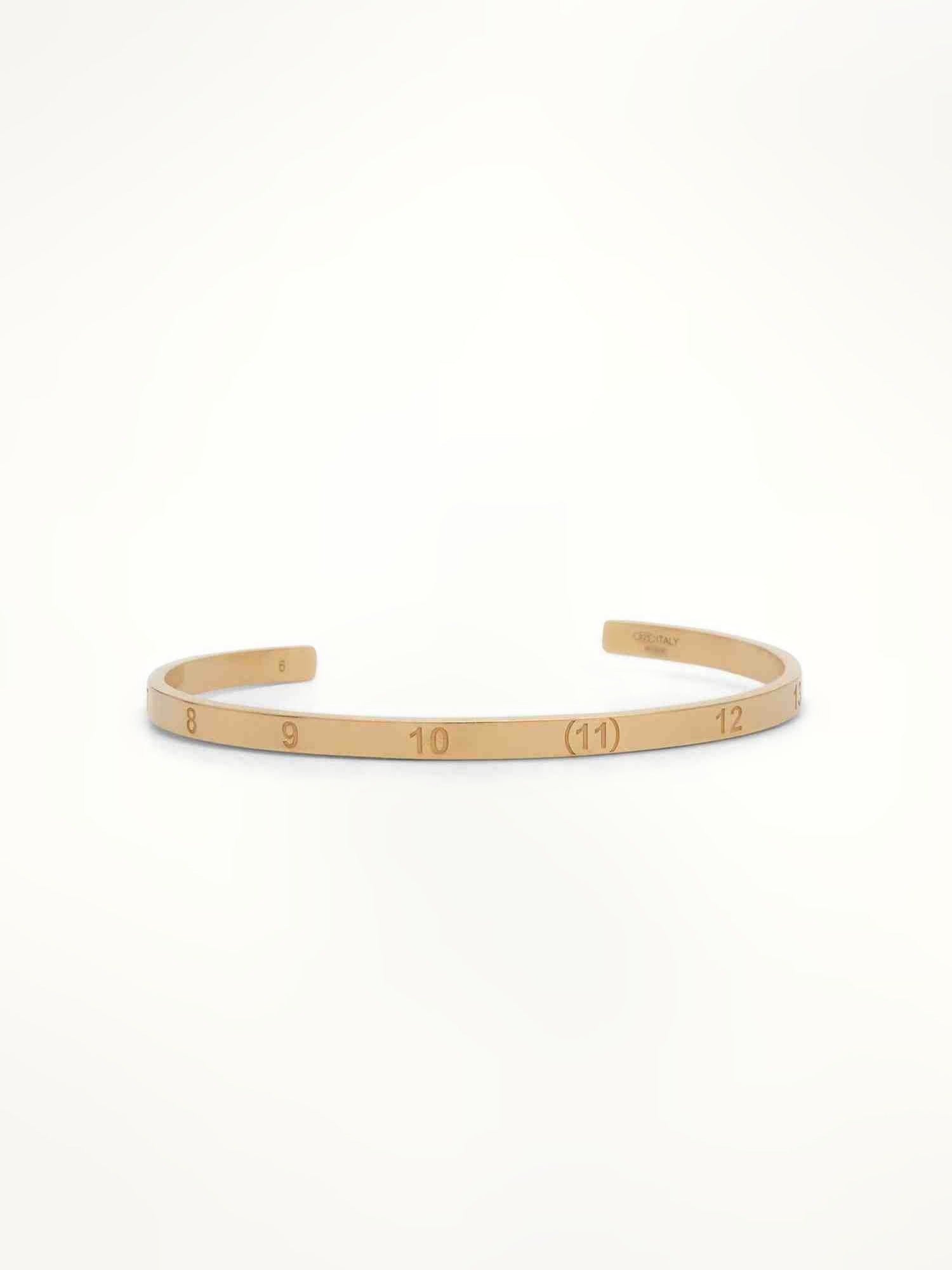 Maison Margiela Numerical Cuff 4mm Bracelet in Yellow Gold