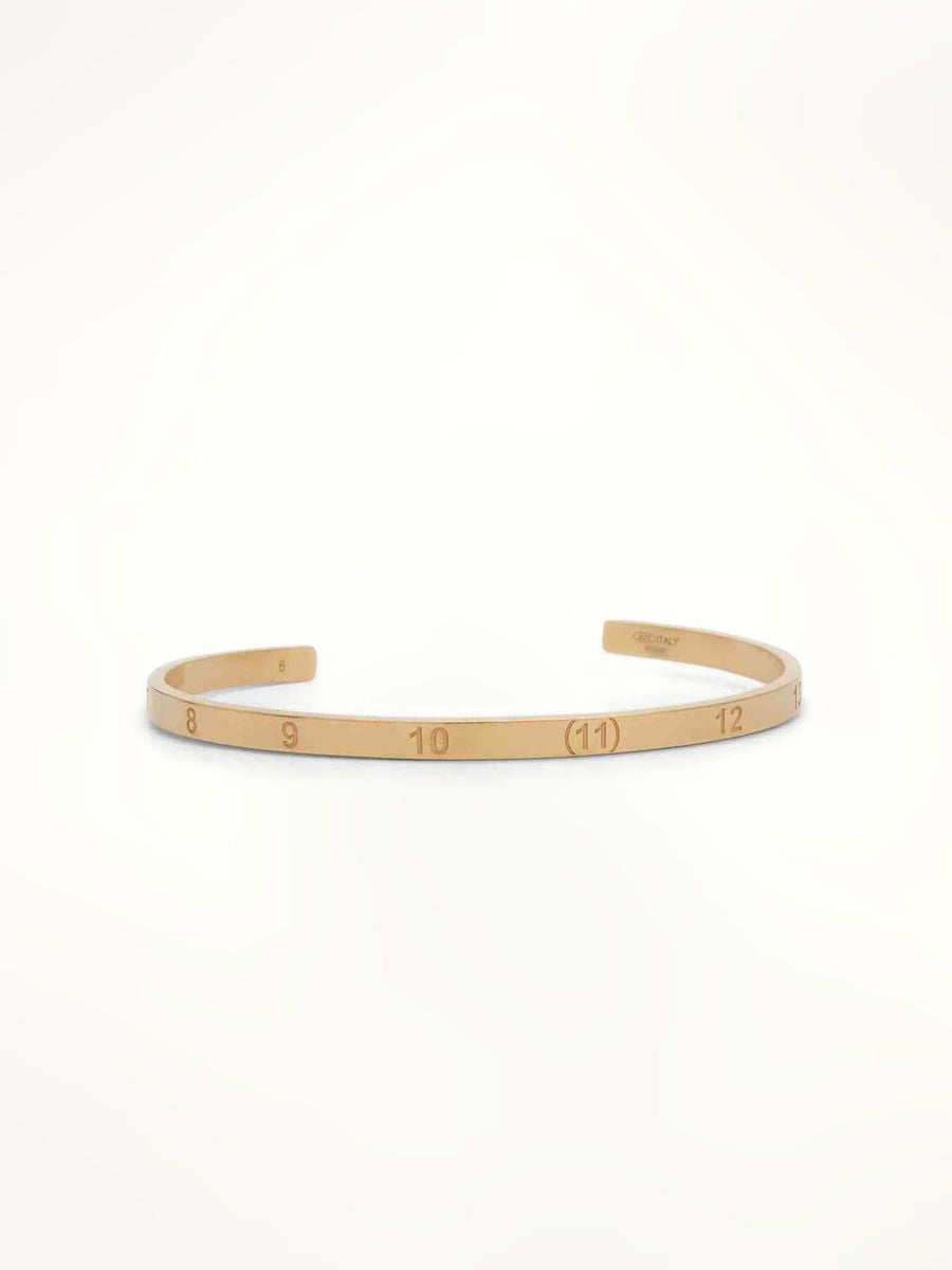 Maison Margiela Numerical Cuff 4mm Bracelet in Yellow Gold