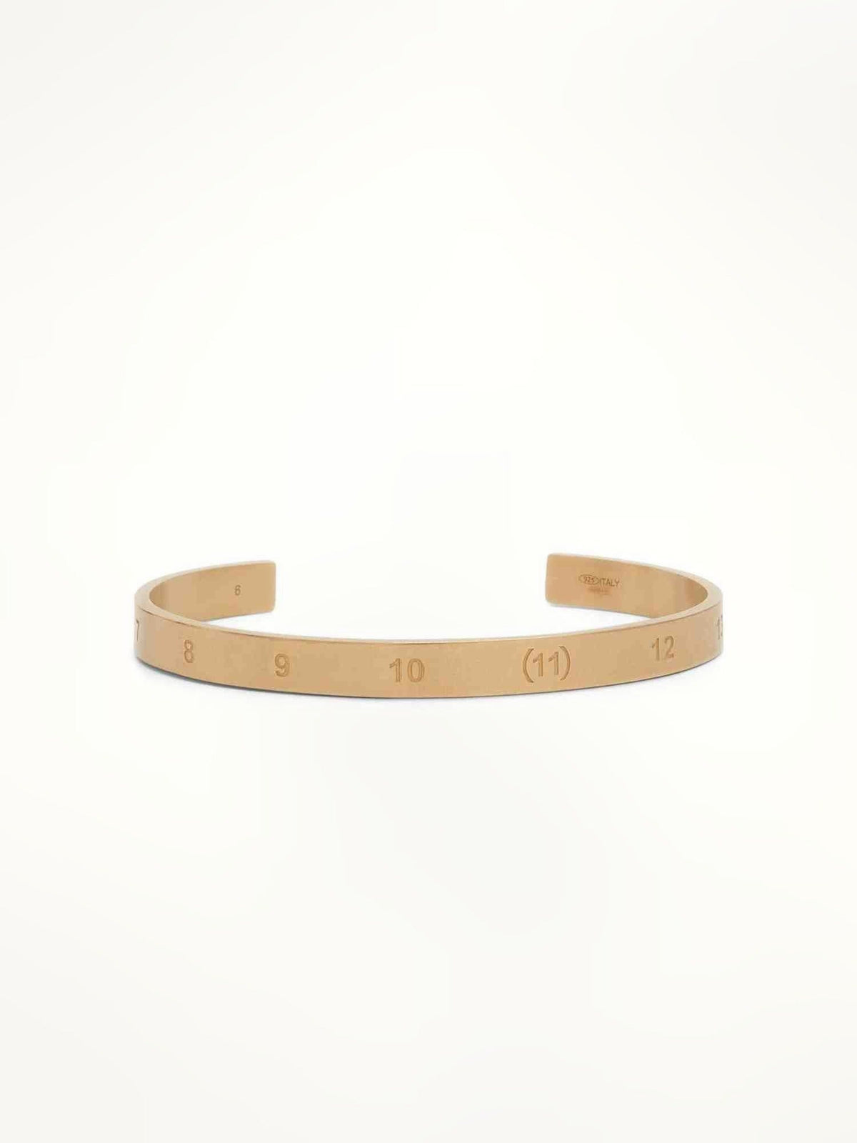 Maison Margiela Numerical Cuff 6.5mm Bracelet in Yellow Gold