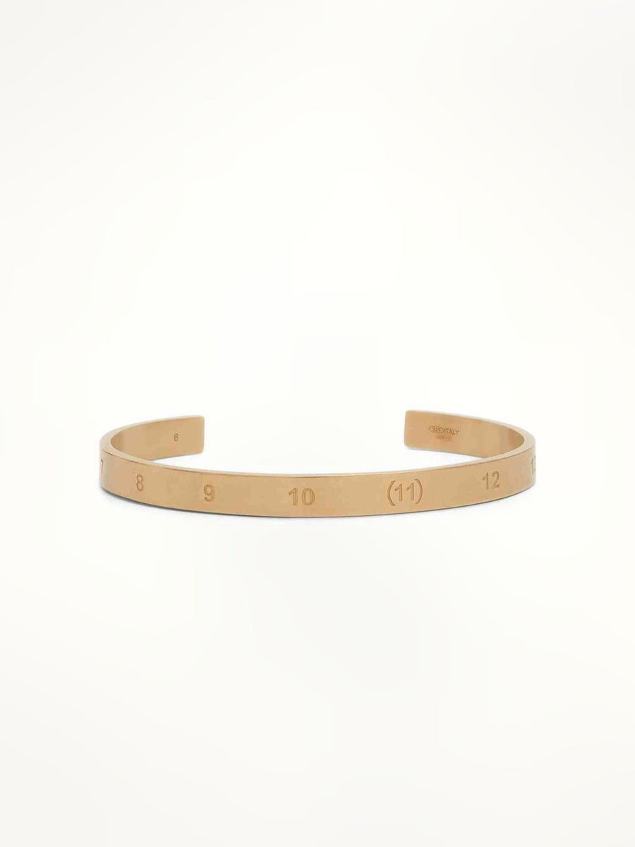 Maison Margiela Numerical Cuff 6.5mm Bracelet in Yellow Gold
