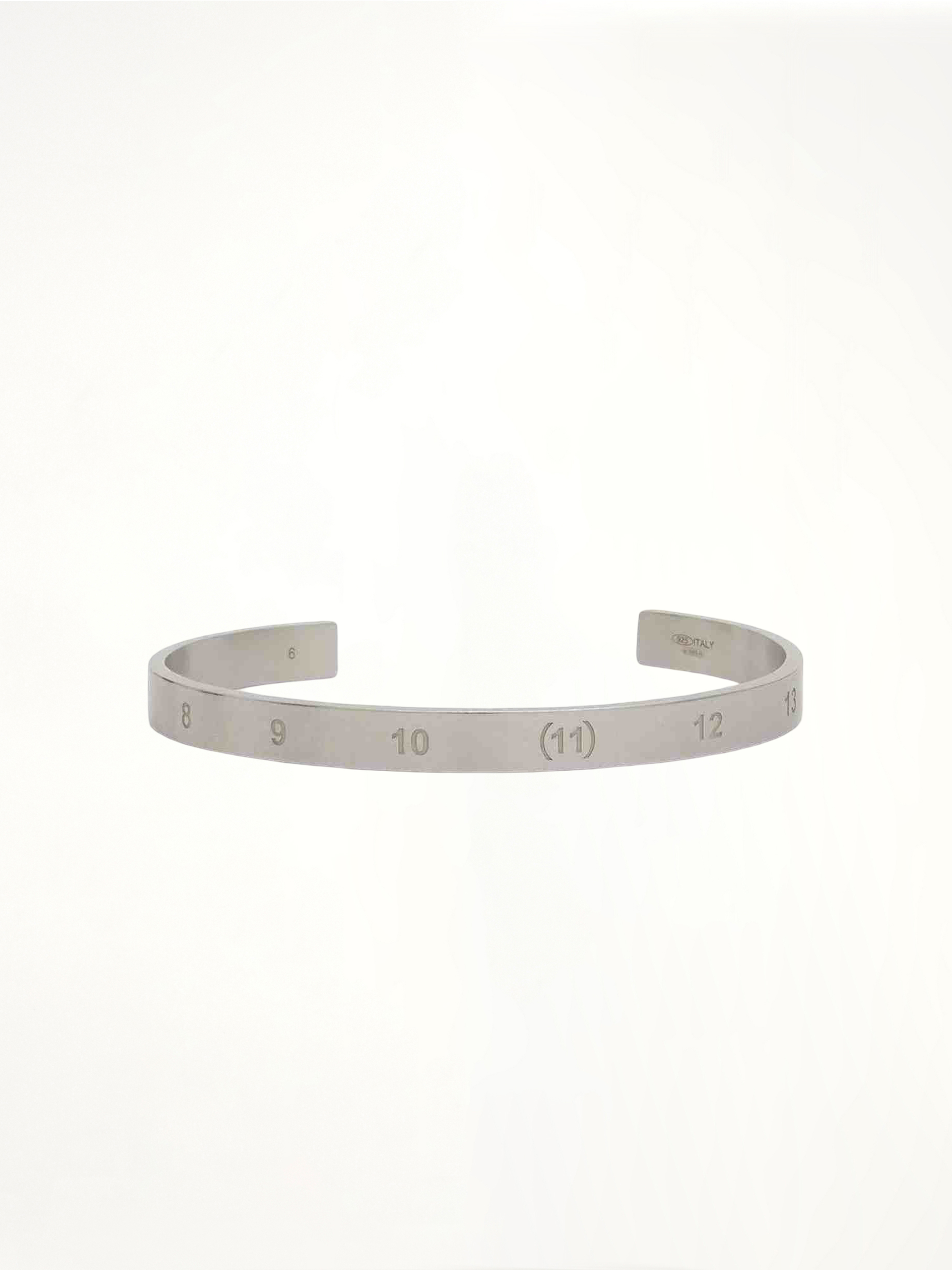 Numerical Cuff 6.5mm Bracelet in Silver