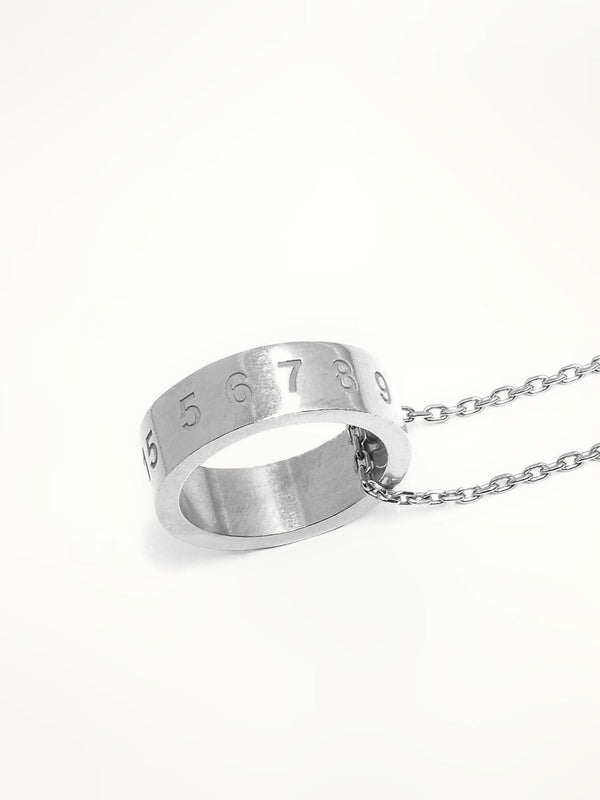 Maison Margiela Numerical Ring Necklace in Silver