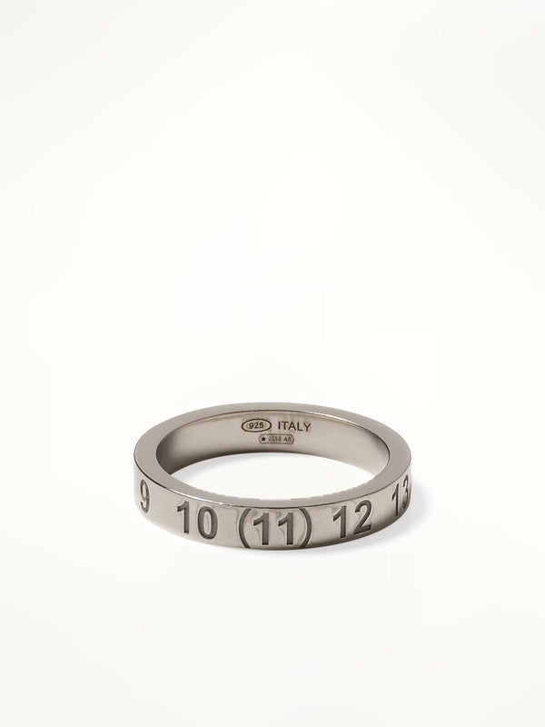 Maison Margiela Numerical 4mm Ring in Silver